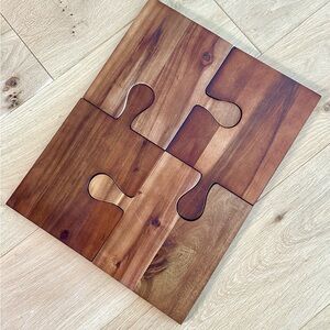 4 Piece Wooden Puzzle Charcuterie Boards
